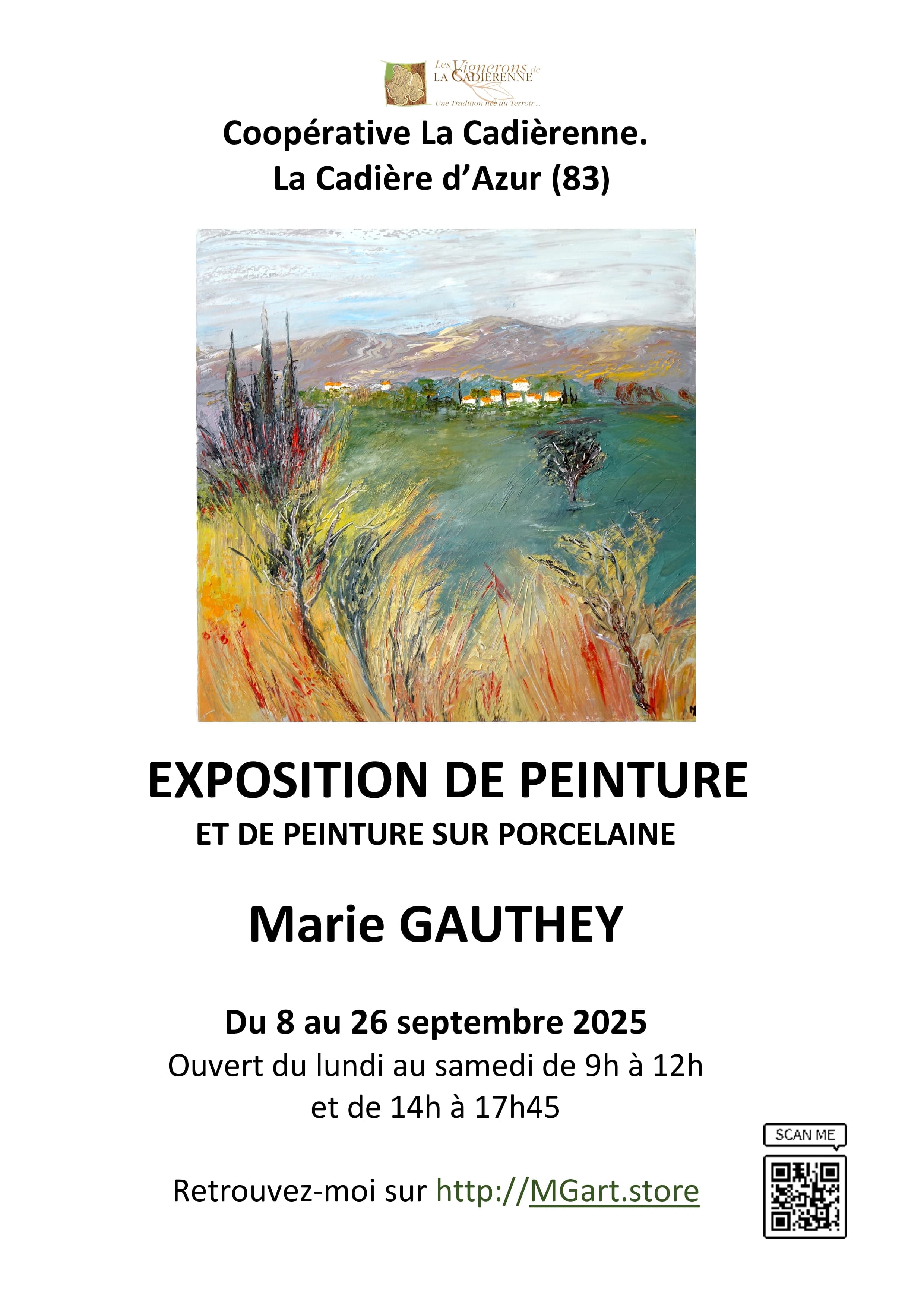 Affiche de l'exposition à la coopérative la Cadiérenne